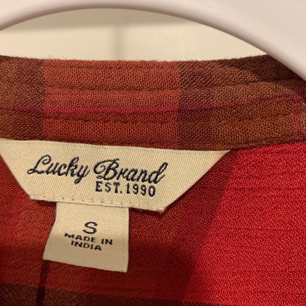Lucky Brand Button Down plaid top - Picture 2 of 5